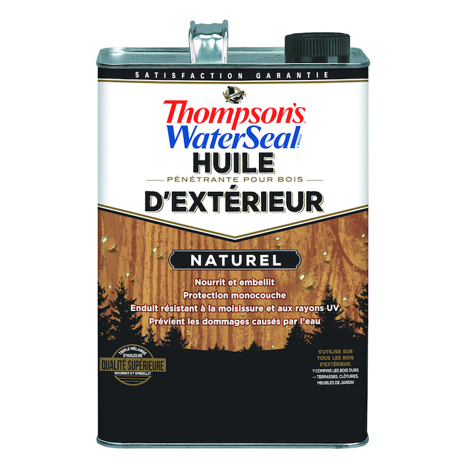 Huile pénétrante pour bois d'extérieur, naturel, 3,78 l