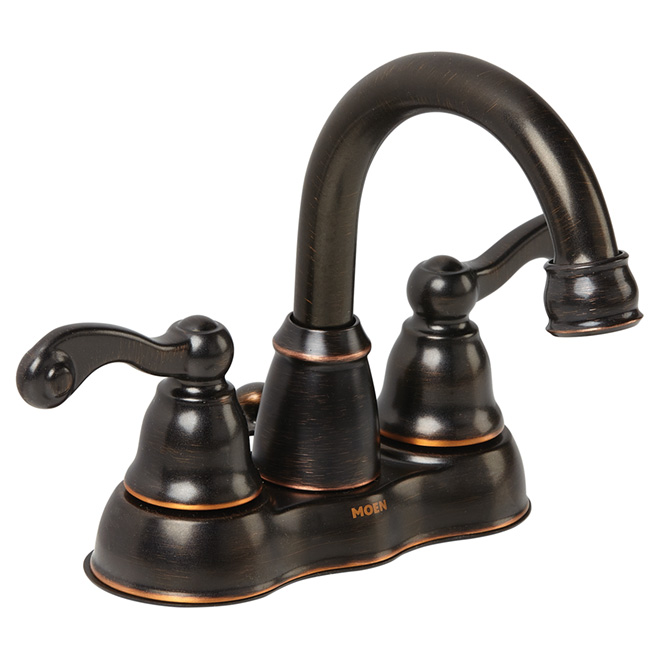 Robinet de salle de bains, 2 poignées, 4", bronze