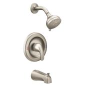Robinet de bain et douche à 1 poignée, nickel brossé
