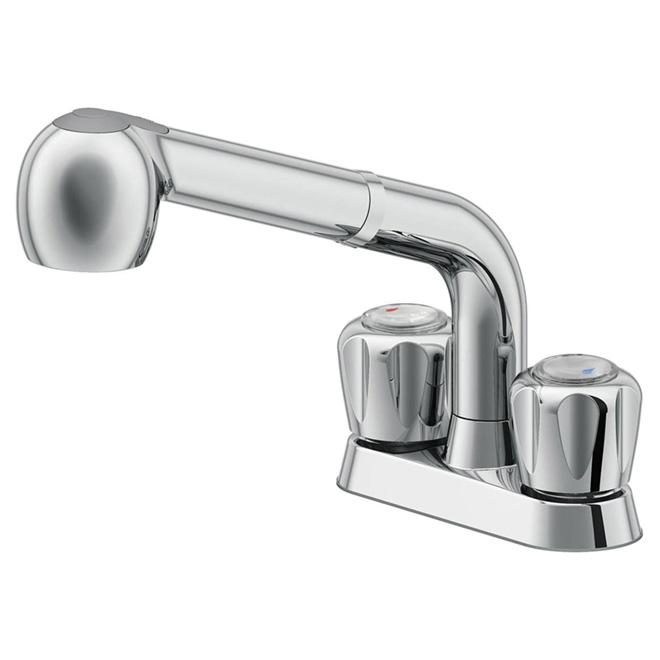 Robinet pour cuve de lavage à bec rétractable, chrome
