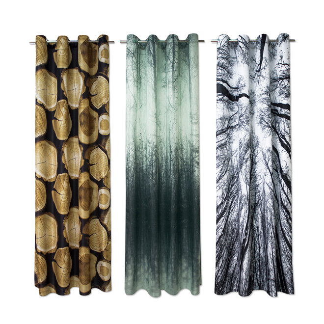 Grommet Curtain - "Wood Printed" - 48" x 86" - 2-Pack