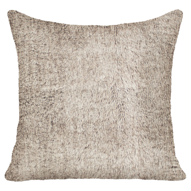Faux Fur Cushion - 17" x 17" - Taupe