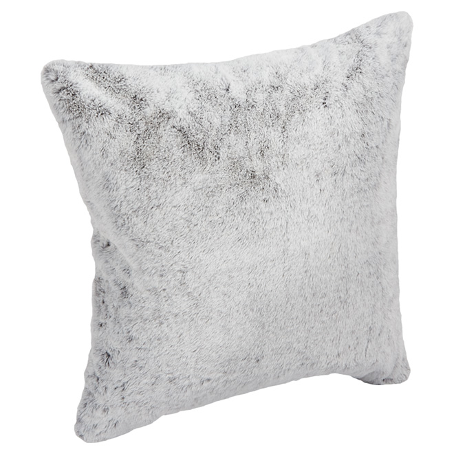 Faux Fur Cushion - 17" x 17" - Grey