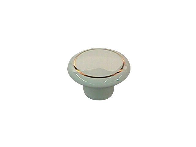 Bouton en céramique blanc et laiton