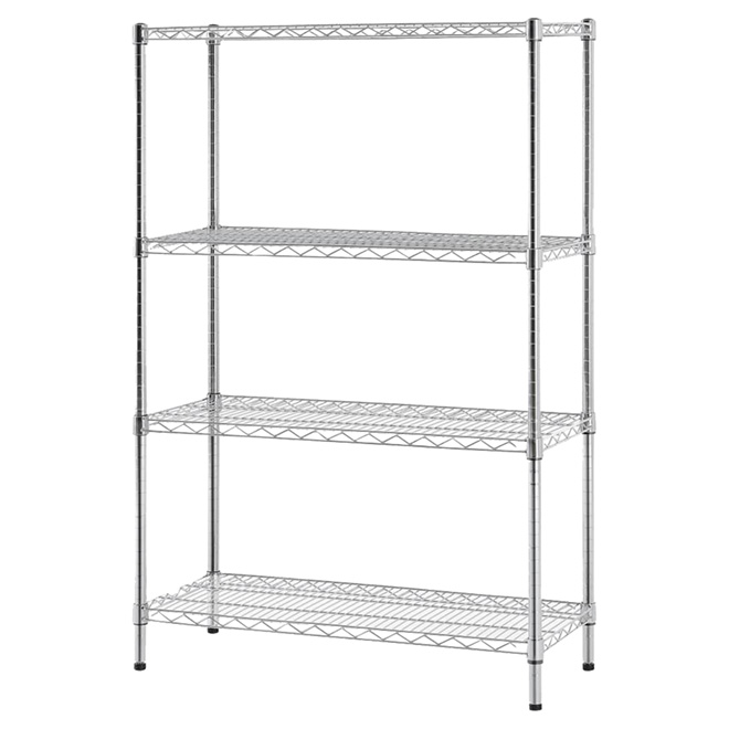 4-Tier Shelving Unit - 14 x 36 x 54" - Chrome Metal