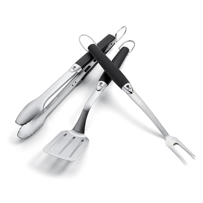 Ensemble de 3 ustensiles en acier inoxydable pour barbecue