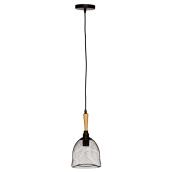 Pendant - Mesh Shade - Metal and Wood - Black