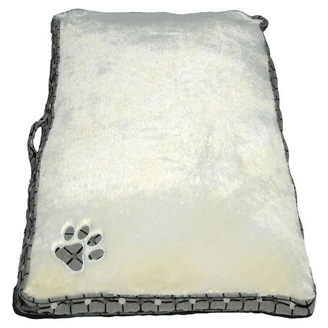 Lit pour chien, 90 cm, blanc/gris