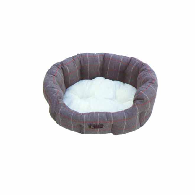 Dog Pet Bed - 22" - Grey/White