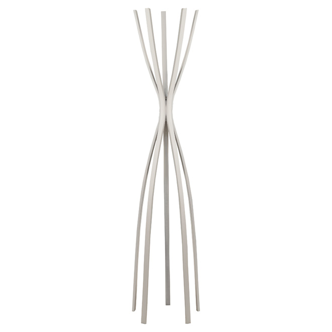 Rack - Contemporary Coat Rack with 5 hooks- Satin White