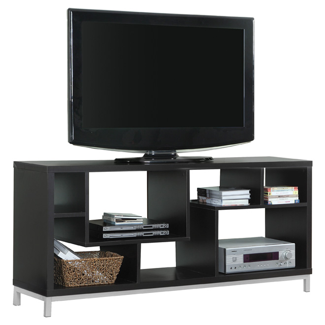 Meuble télé à 7 tablettes 28 po x 60 po, cappuccino