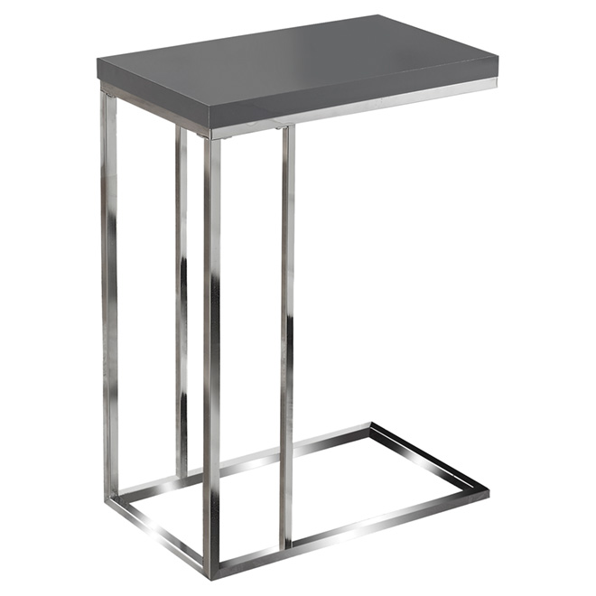 Table d'appoint au fini chromé, grise