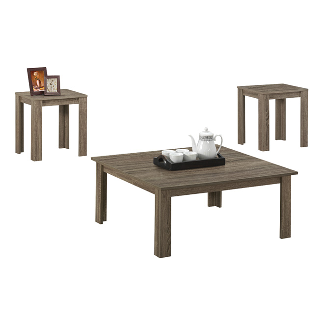 Ensemble de tables de salon, taupe foncé