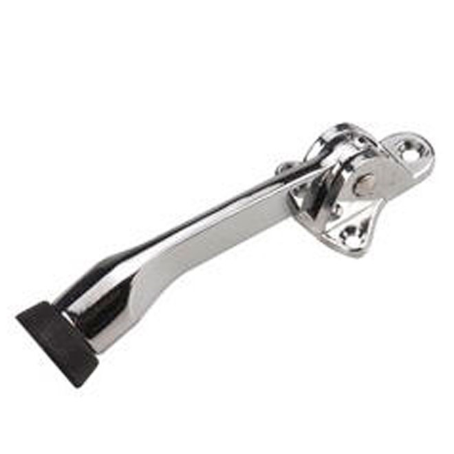 Arrêt de porte à pied en acier fini chrome, 5"