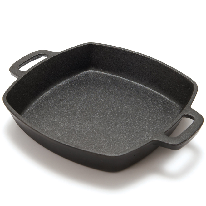 Heavy-Duty Cast Iron BBQ Skillet - 10" x 10"
