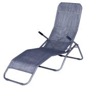 Chaise longue de patio, Palma, noire/grise