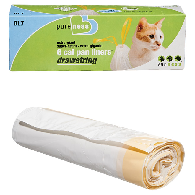 Extra Large Drawstring Cat Pan Liners - 6-Pack