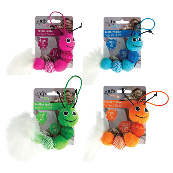 Jouet en peluche avec herbe à chat, serpent à plumes