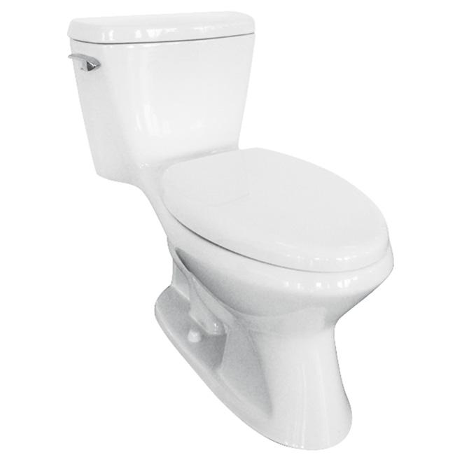Toilette 1 pièce à cuve allongée, 4.8 l, blanc