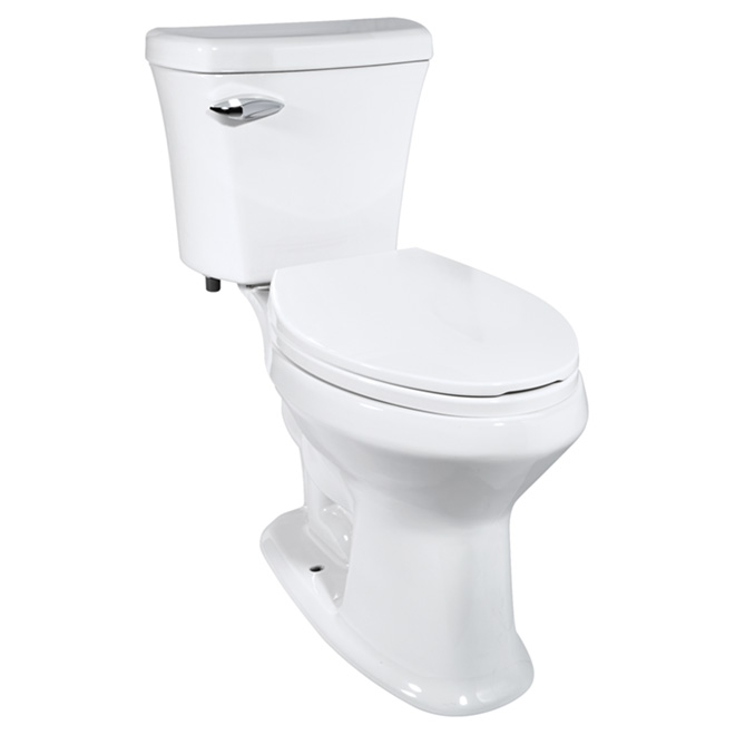 Toilette haute efficacité à cuve allongée, céramique, 4,8 l