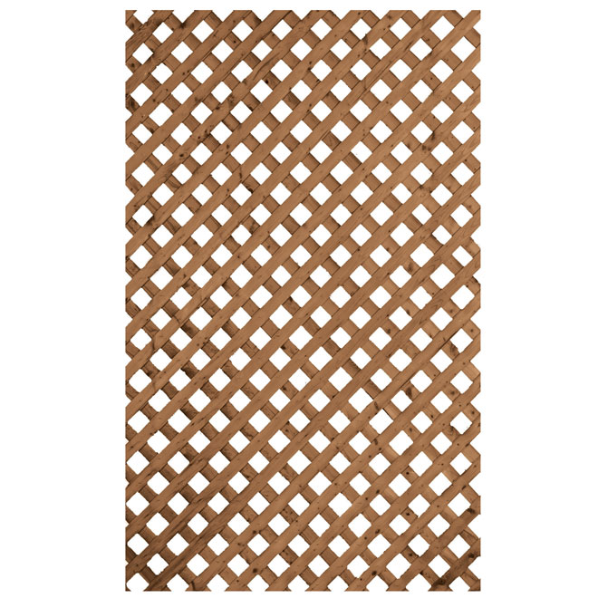 Privacy Treated Wood Lattice - Brown - 4' x 8'