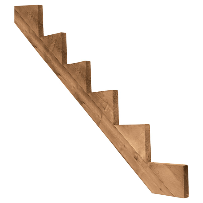 Treated Wood 6-Step Stair Stringer - Brown