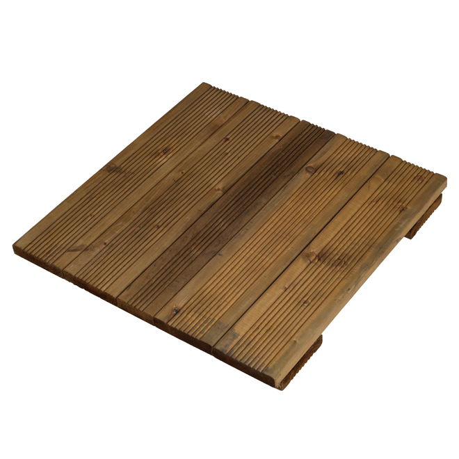 Wood Deck Tile - Tanatone Brown - 16" x 16"