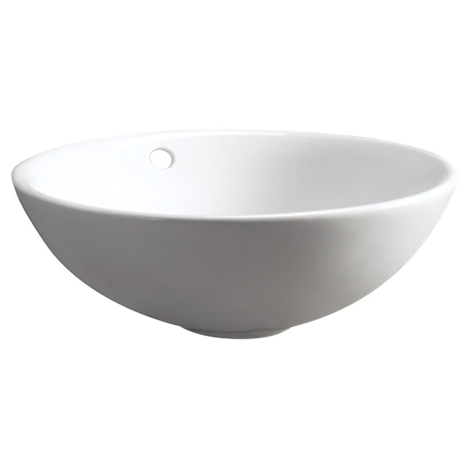 Breva Round Vessel - 16 1/2" - White