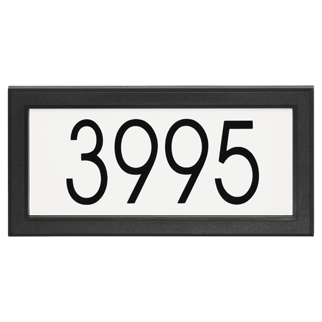Plaque d'adresse, plastique, noir et blanc