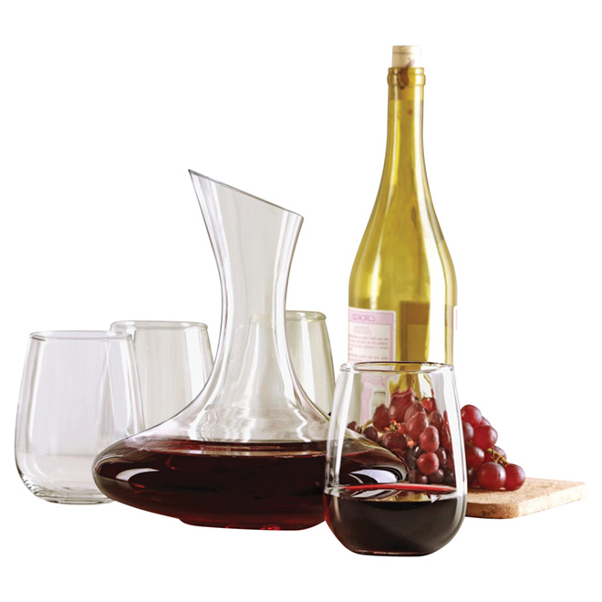 Decanter and 4 Wine Glasses Set