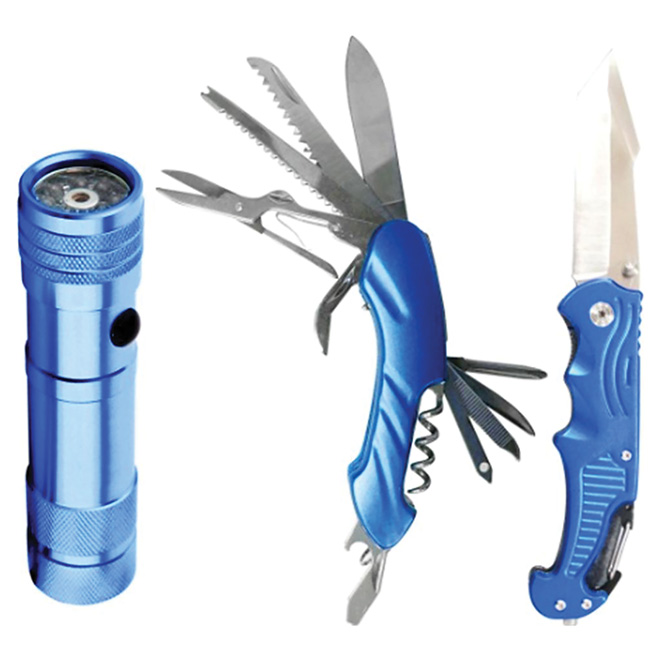 Set of 3 with Knives and Flashlight