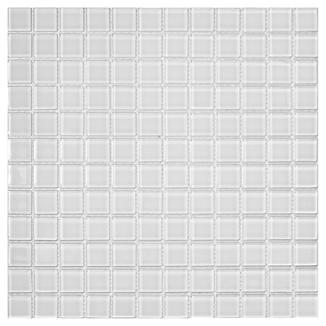 Carreau de mosaïque en verre, 12 po x 12 po, ultra blanche
