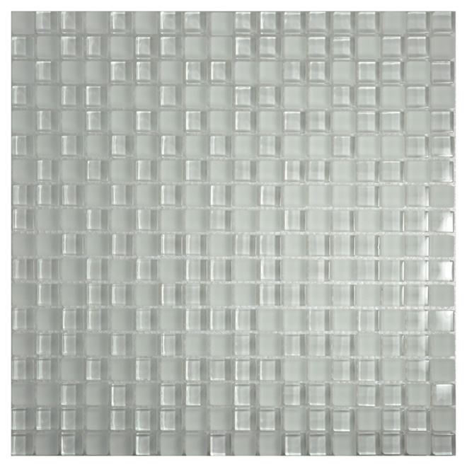 Mosaïque de verre pour le mur, blanc, boîte de 10