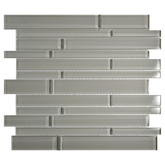 Mosaïque de verre pour le mur, gris, boîte de 10