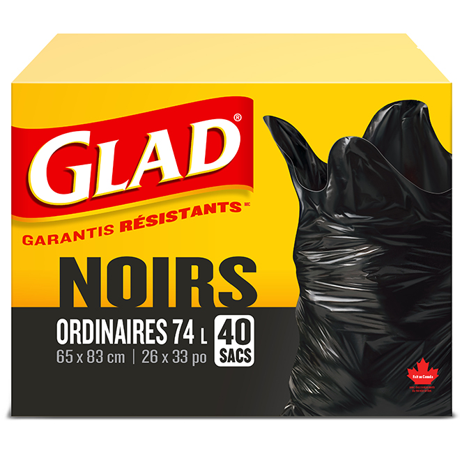 Sacs à ordures réguliers à attache facile, boîte de 40