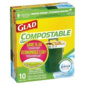 Sacs à ordures compostables, boîte de 10