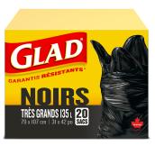Sacs à ordure très grand en plastique, noir, 31'' x 42''