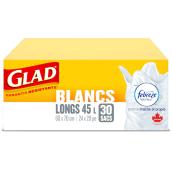 Sacs à ordures, paquet de 30, 42,5 l, blanc