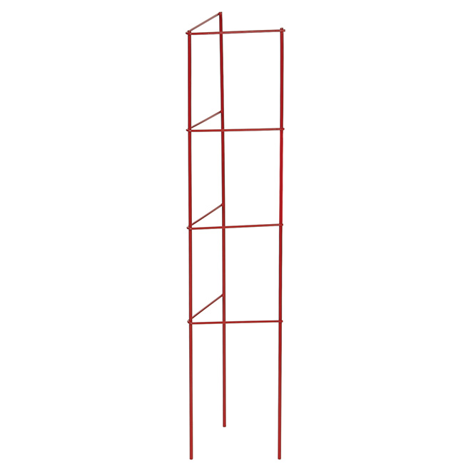 Cage échelle en métal pour tomates et plants, 33 po, rouge