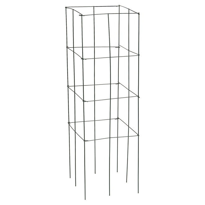 Cage carrée en métal pour tomates et plant, 47 po, vert