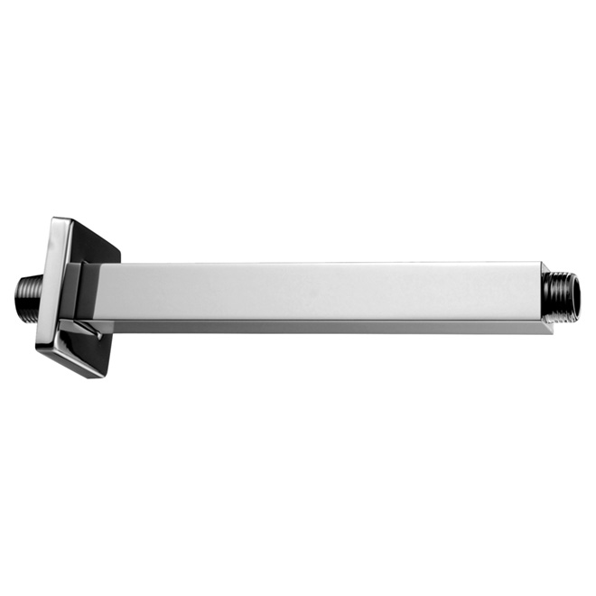 Bras de douche, carré, plafond, 11 7/16", chrome
