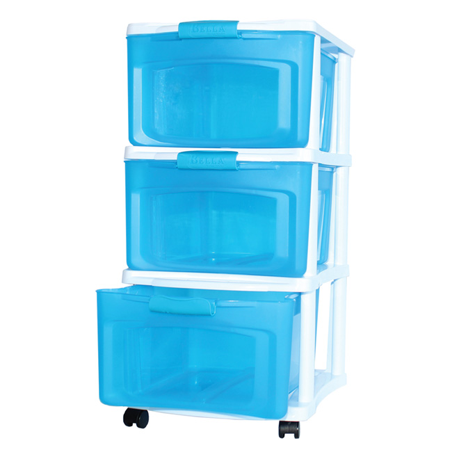 Stackable Storage Drawer - Medium - White/Blue