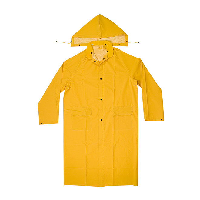 Manteau de pluie avec capuchon détachable jaune, grand