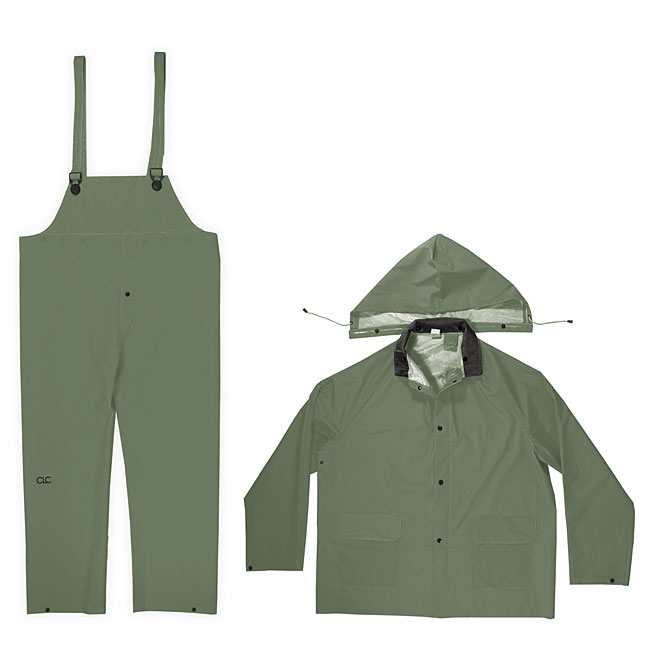 Habit de pluie en PVC vert, 3 pièces, TTG