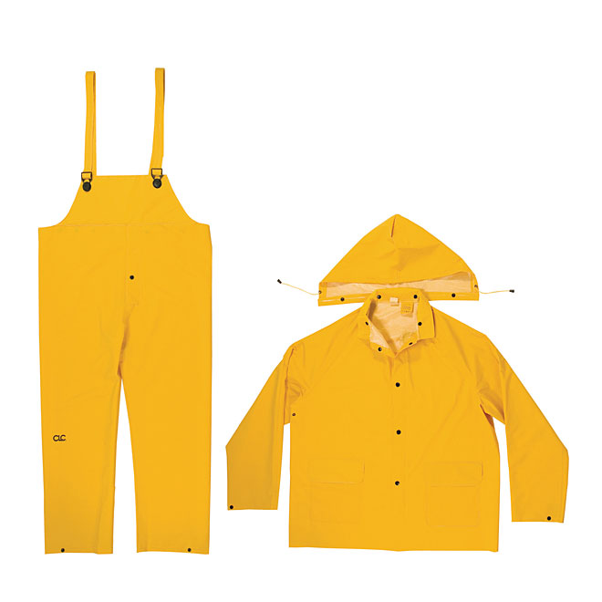 Habit de pluie en PVC jaune, 3 pièces