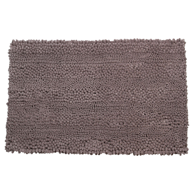 Tapis de bain, tissu chenille, 20" x 32", gris foncé