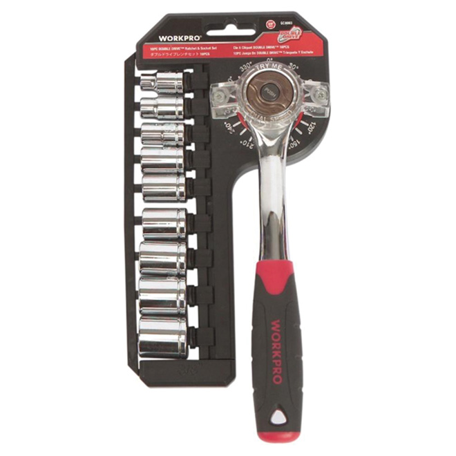 Set of 10-Piece with Ratchet and Sockets