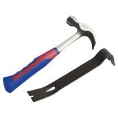 Curved-Claw Hammer and Pry Bar Set - 2 Pack