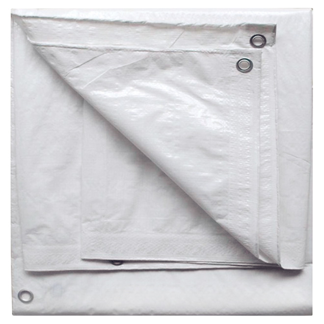 Bâche en polyéthylène, blanc - 8 pi x 10 pi