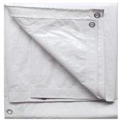 Bâche en polyéthylène, blanc - 10 pi x 12 pi